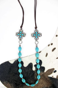 [***Limited Edition*** Beaded Double Square Cross/Cord Necklace]