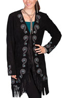 [Scully  Ladies Fringe Embroidered Coat]