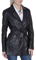 [Scully Ladies Belted Lamb Coat]