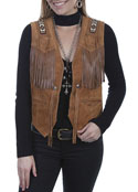 [Scully Ladies Beaded Leather Vest]