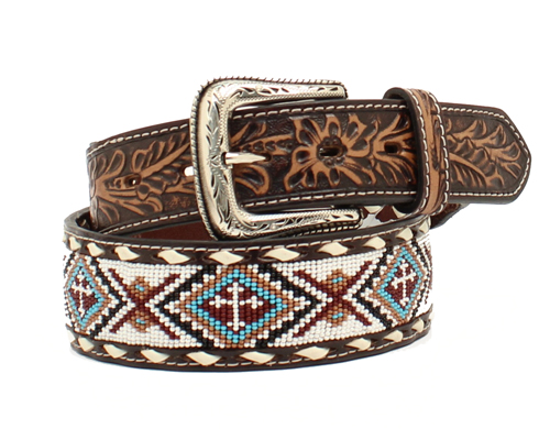 Beaded/Leather Belt