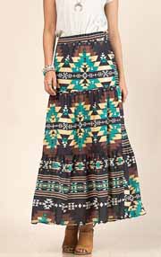 [Avery Apparel Co. Aztec Print Tiered Skirt]