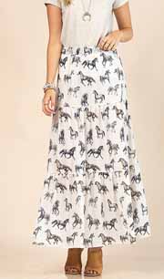 [Avery Apparel Co. Horse Print Tiered Skirt]