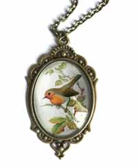 [Divine Iguana Spring Robin Pendent Necklace]